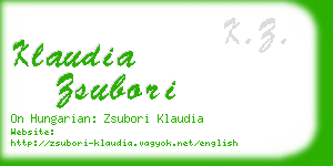 klaudia zsubori business card